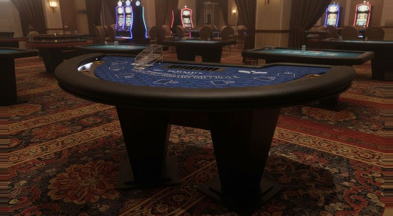 Mesa de Black Jack e Caribbean Poker com Rack e LED Branco - BJ11